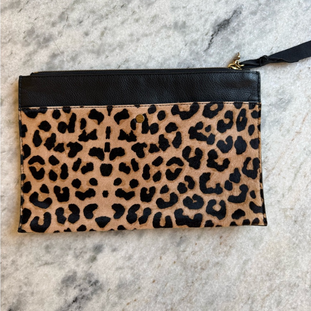 J. Crew Leopard Print Tote with Leather Accents